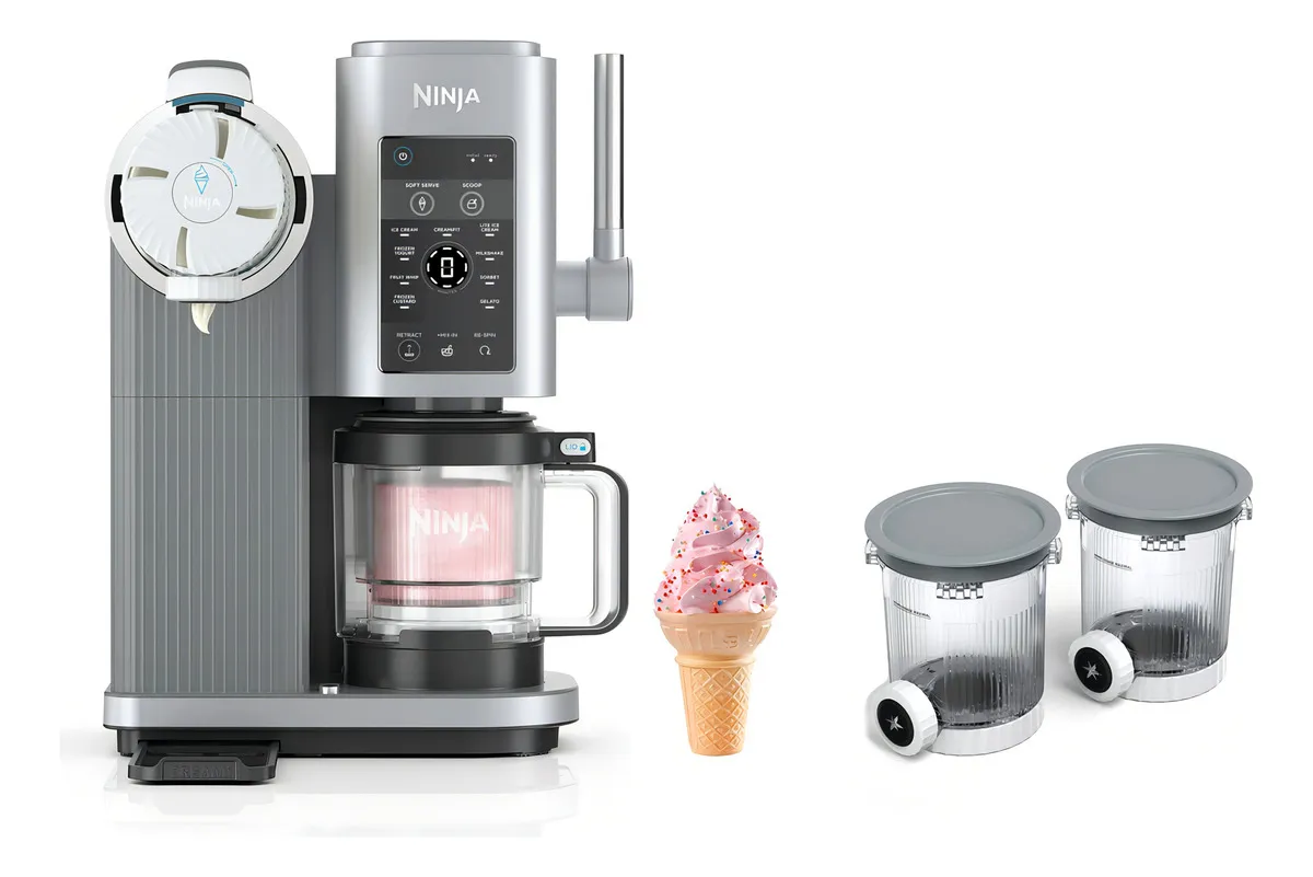 Máquina De Sorvete Casquinha 13em1 Ninja Swirl Creami Nc701 Cor Prateado Frequência 50 Hz / 60 Hz